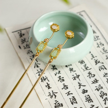 国风如意合金发簪古装汉服妆造唐风新中式旗袍搭配简约高级头饰