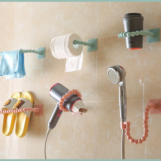 New Multifunctional Universal Adjusting Shower Holder Bathroom Punch-free Rack Electric Hair Dryer Slippers Towel Holder