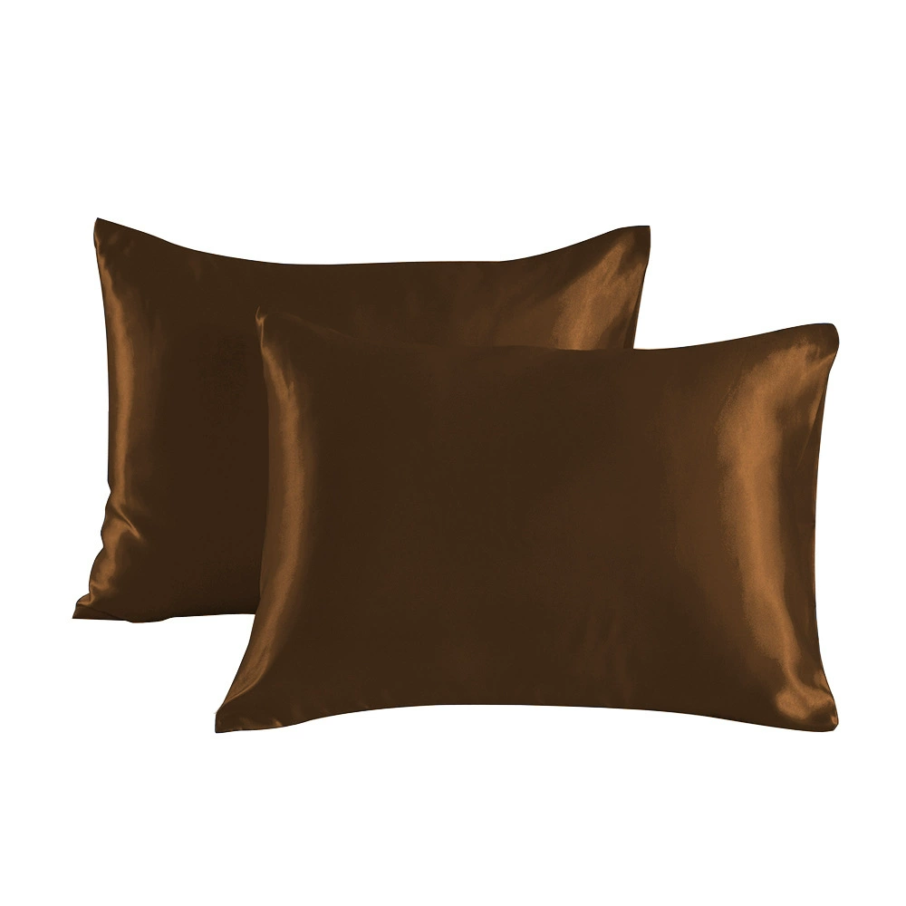 Silk-Feel Double-Sided Pillowcase, Simulated Satin, Multiple Sizes (43×63–51×137 cm), Customizable