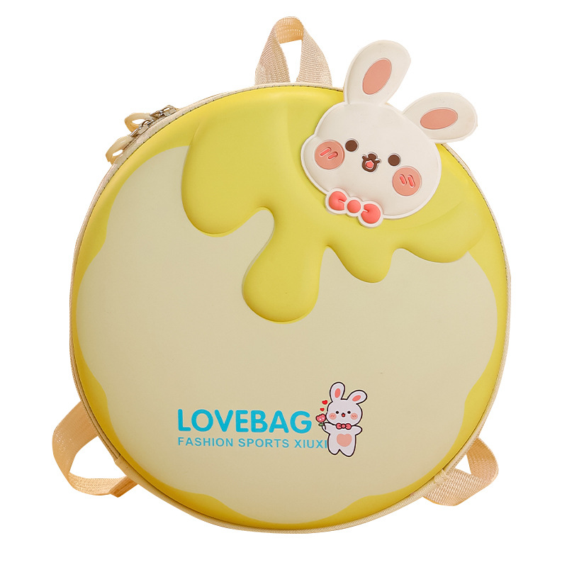 Caricatura encantadora conejo mochila para niños y niñas jardín de infantes mochila redonda para bebés mochila para niños con cáscara de huevo ligera