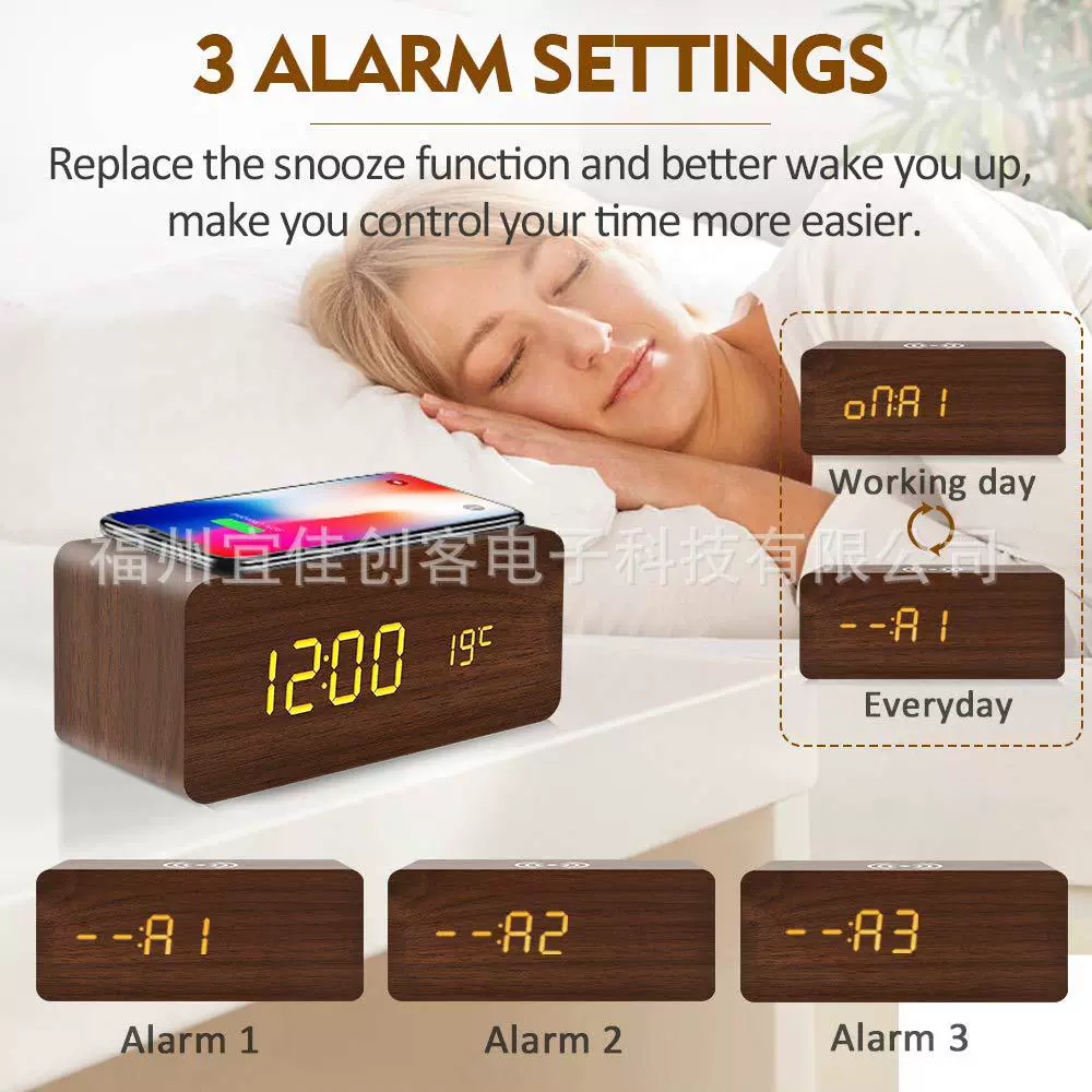  wooden electronic creative wireless watch charging