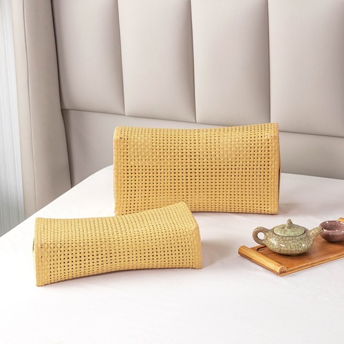 Hollow PE rattan pillow imitation teng pillow summer cooling pillow PE rattan hollow cooling pillow imitation bamboo sauna pillow cervical spine