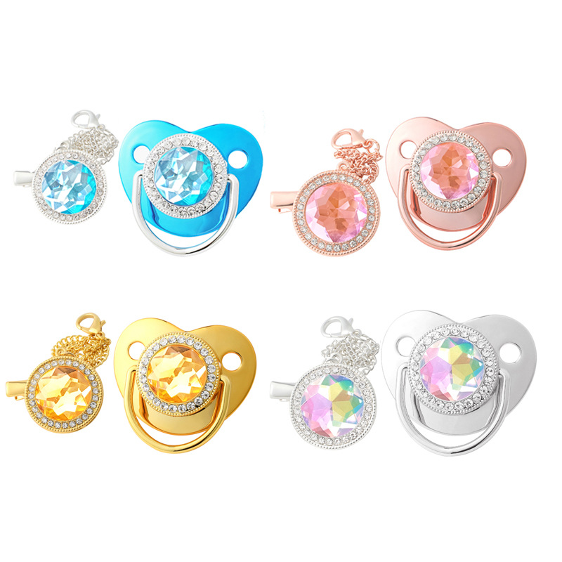 New Hot Selling Baby Play Mouth with Chain Clip Baby Colored Beads Pacifier