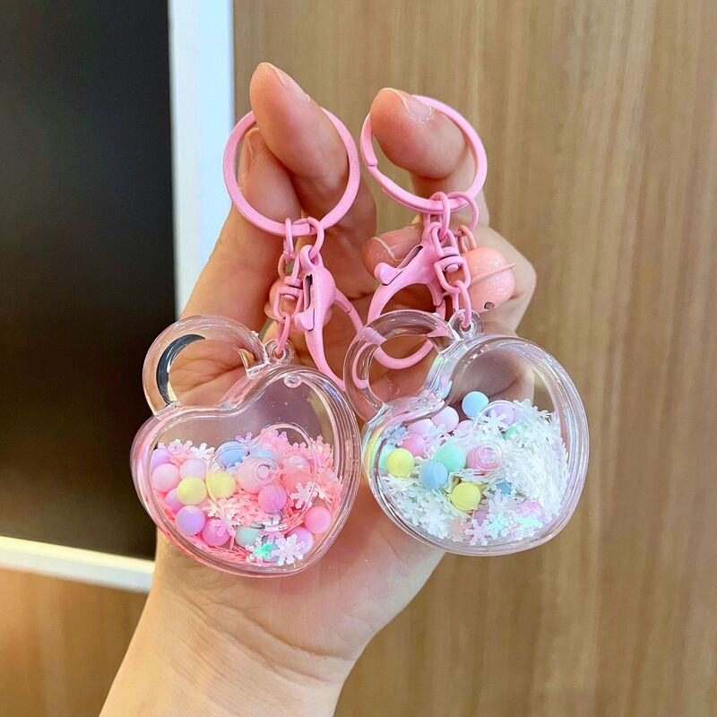 Cute Heart-Shaped Key Chain, Heart Lock, Quicksand Key Chain, Jewelry Pendant, Wholesale School Bag, Cartoon Small Gift Pendant Cute Heart-Shaped Key Chain, Heart Lock, Quicksand Key Chain, Jewelry Pendant, Wholesale School Bag, Cartoon Small Gift Pendant