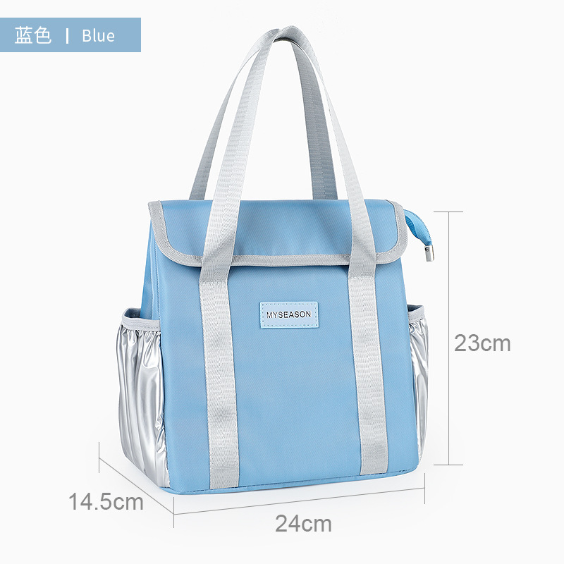 Nueva bolsa de aislamiento térmico portátil de gran capacidad con película de aluminio gruesa bolsa de almuerzo para llevar al trabajo y la escuela bolsa de almuerzo