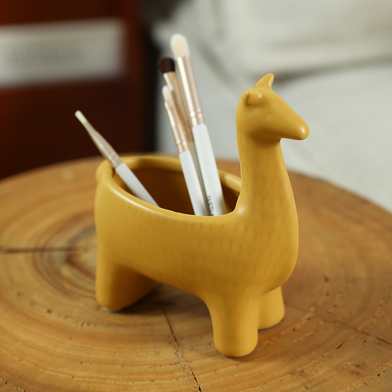 Decoración de cerámica de alpaca creativa y linda, sala de estar, entrada a la puerta, almacenamiento, tanque de almacenamiento, gabinete de vino, entrada, decoración de mesa