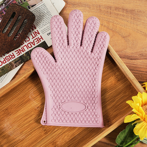 Manufacturer's cotton fabric heat insulation silicone heat insulation gloves, kitchen anti-slip microwave heat-resistant special oven gloves