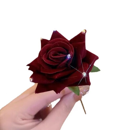 2024 New Red Rose Hairpin, Simple and Elegant, High-End, Braided Hairpin, Ancient Style Bridal Hair Accessory for Women