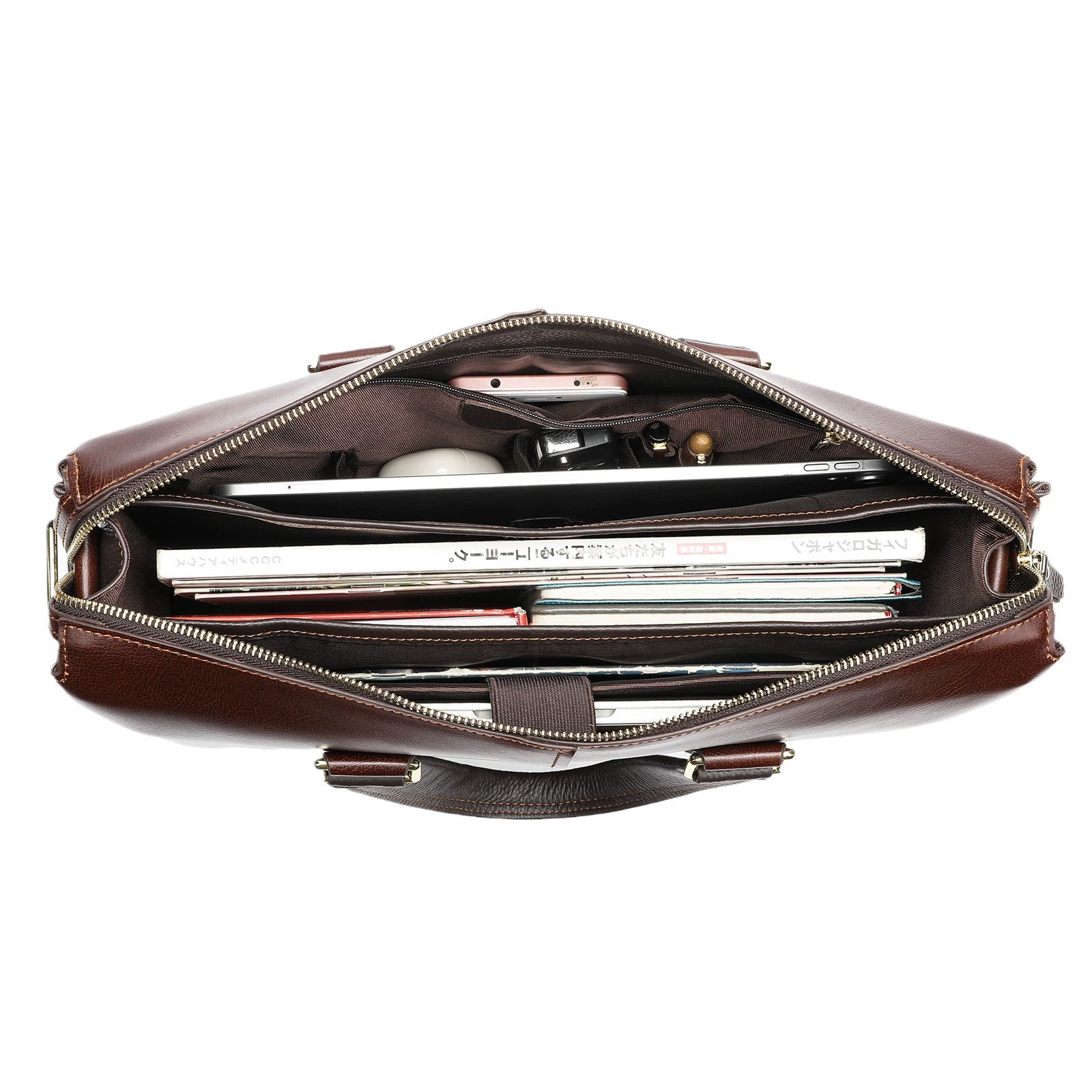 Leather one-shoulder bag