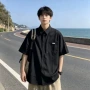 宽松夏季美式短袖衬衣