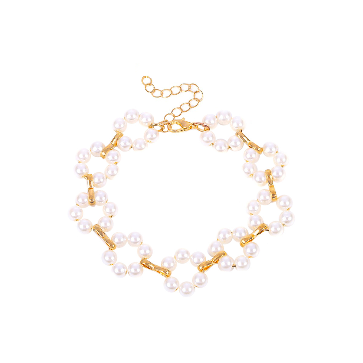 Fashion Flower Braided Pearl Bracelet display picture 6