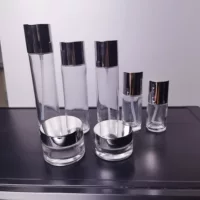 Прямой круглый косметический набор бутылка пресс Лосьон бутылка Пресс спрей бутылка вода крем стеклянная бутылка может быть напечатана