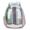 Transparent, side opening, vertical stripes blue