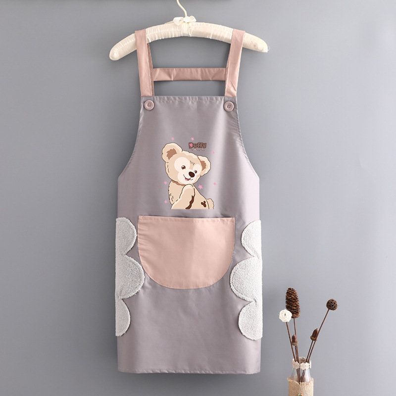 Alça para limpeza de mãos à prova d'água Daffy Bear roxo cinza rosa bolso