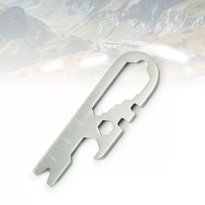 厂家不锈钢多功能小扳手工具卡 创意开瓶器扳手 户外便携EDC工具