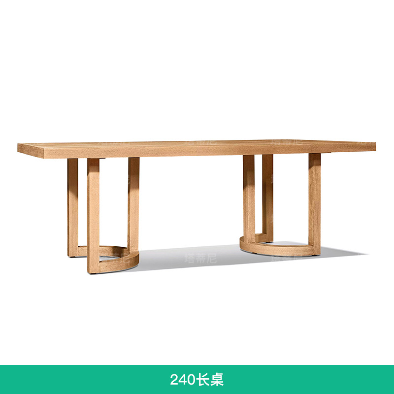 Mesa y silla de madera sólida al aire libre patio villa al aire libre anticorrosión teca ocio jardín al aire libre combinación de muebles impermeables y protectores solares