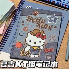新しいかわいいハローkittya5ハードシェルノートは、彩内手帳カウボーイkt猫メモ帳を厚くしている