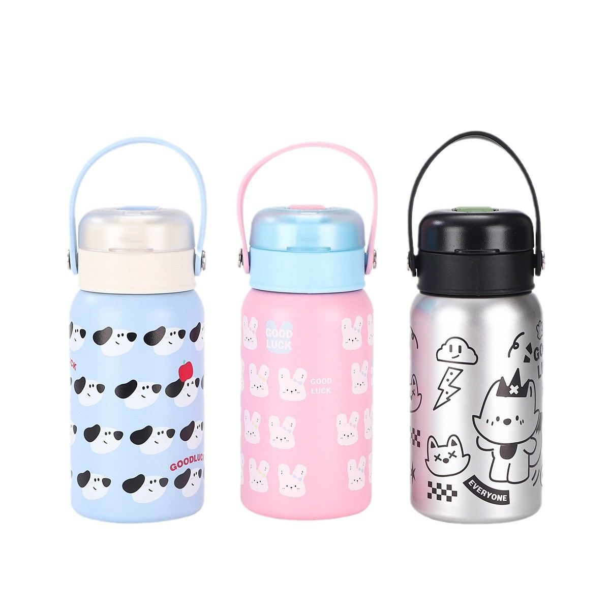 Cute 3D Printed Silicone Handle Water 316 Stainless Steel Vacuum Top Quality Insulated Outdoor Portable Dual-Use Cup_voghion.com