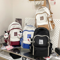 ファッショナブルなユースキャンパススクールバッグ女子中学生と高校生の新しい多層バックパック大容量小中学生クラスバックパック