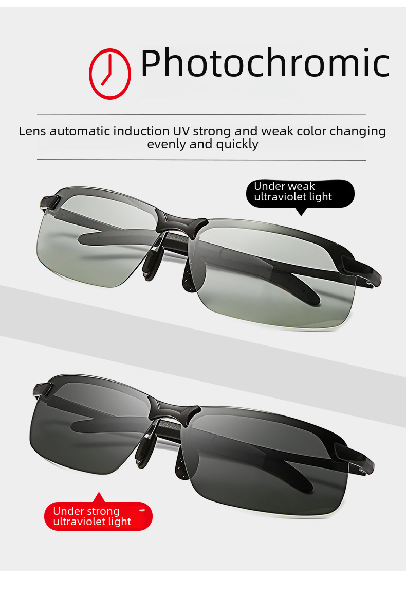 Nova barvno spreminjajoča se polarizirana sončna očala 3043 moška dnevna in nočna sončna očala za vožnjo, ribolov, nočni vid, tovarna na debelo_voghion.com