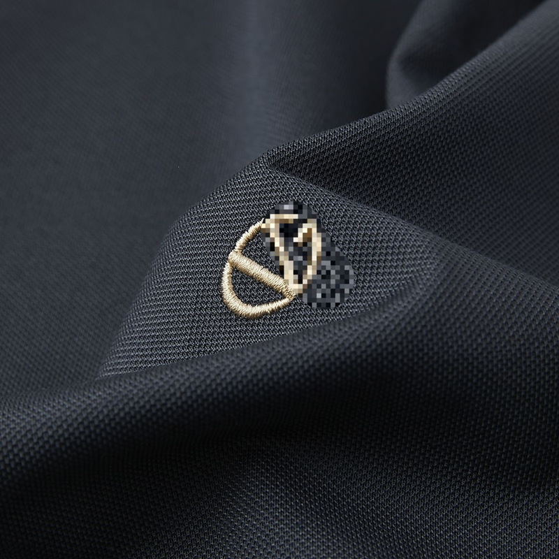 Zhuofanni Valentino Short-Sleeved Polo Shirt Men's Summer Lapel Knitted T-Shirt Business Casual Dark Gray Wholesale