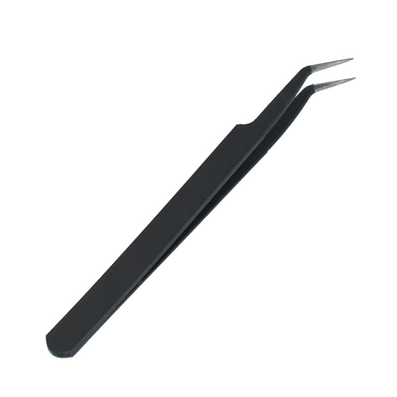 Acero inoxidable ESD-15 negro anti-estática codo pinzas pestañas injerto herramienta reparación y desmontaje pinzas de la máquina recoger Nido de Pájaro image 7