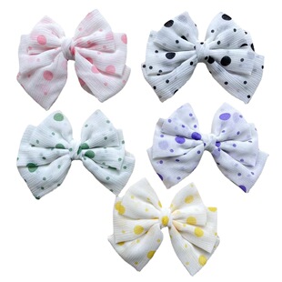New Size Polka Dot Double Color Bow Ribbon Shoe Buckle Accessories Handmade Flower Korean Style Japanese Cloth Flower