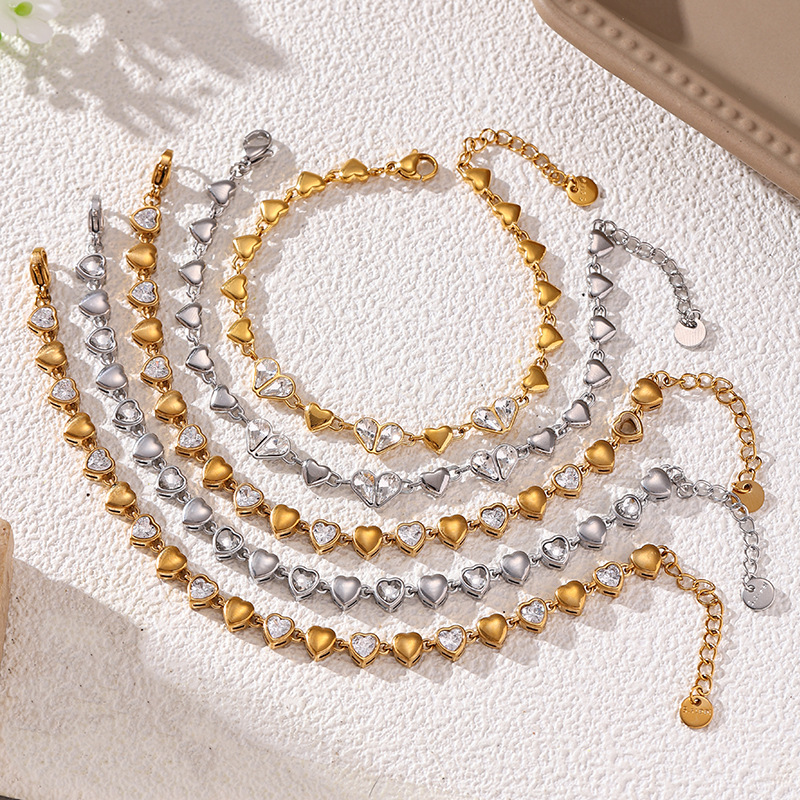 Taina Omeiins pareja de moda 18k oro amor pulsera incrustada zircon nicho exquisita joyería de mano mujer al por mayor