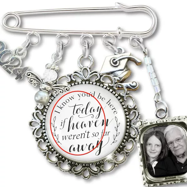 DIY photo pendant brooch photo memorial new foreign trade holding flower pin photo pendant