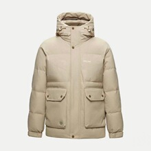 HY903剪标90白鹅绒特氟龙三防面料680蓬松度保暖连帽鹅绒服