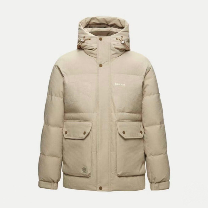 HY903剪标90白鹅绒特氟龙三防面料680蓬松度保暖连帽鹅绒服