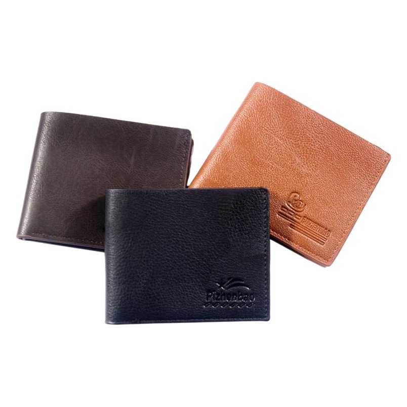 Young Men's Short Wallet, Litchi Pattern Imitation Leather Texture, Business Casual Multi-Color Wallet
