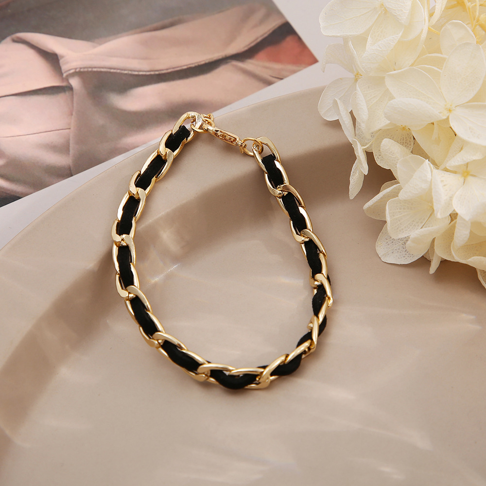 Bracciale a catena stile retrò per donna elegante bracciale perline_voghion.com