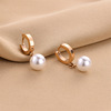 Golden earrings stainless steel, jewelry, European style, does not fade, pink gold, wholesale