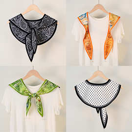 油画风披肩外搭珍珠挂坠小搭肩女高级感腰果假领子装饰空调房坎肩