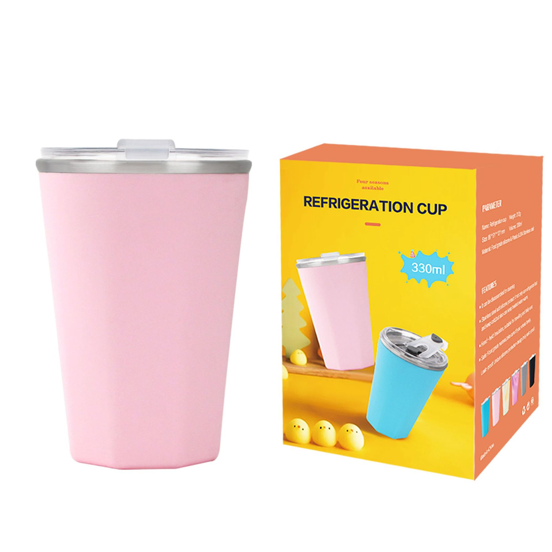330ML 핑크(짚 포함)