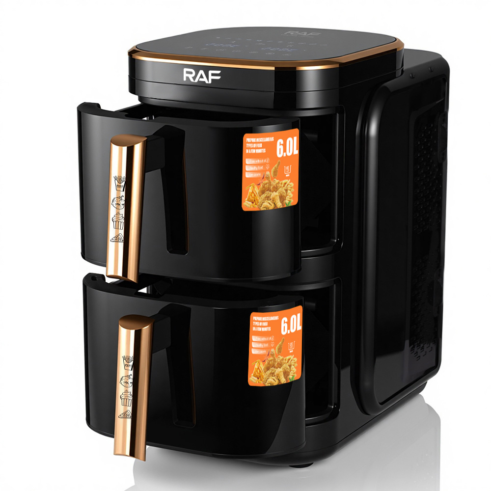 RAF europeo doble aire eléctrico frito 6L 6L olla de gran capacidad para el hogar multifuncional inteligente sin aceite freidora eléctrica sin humo