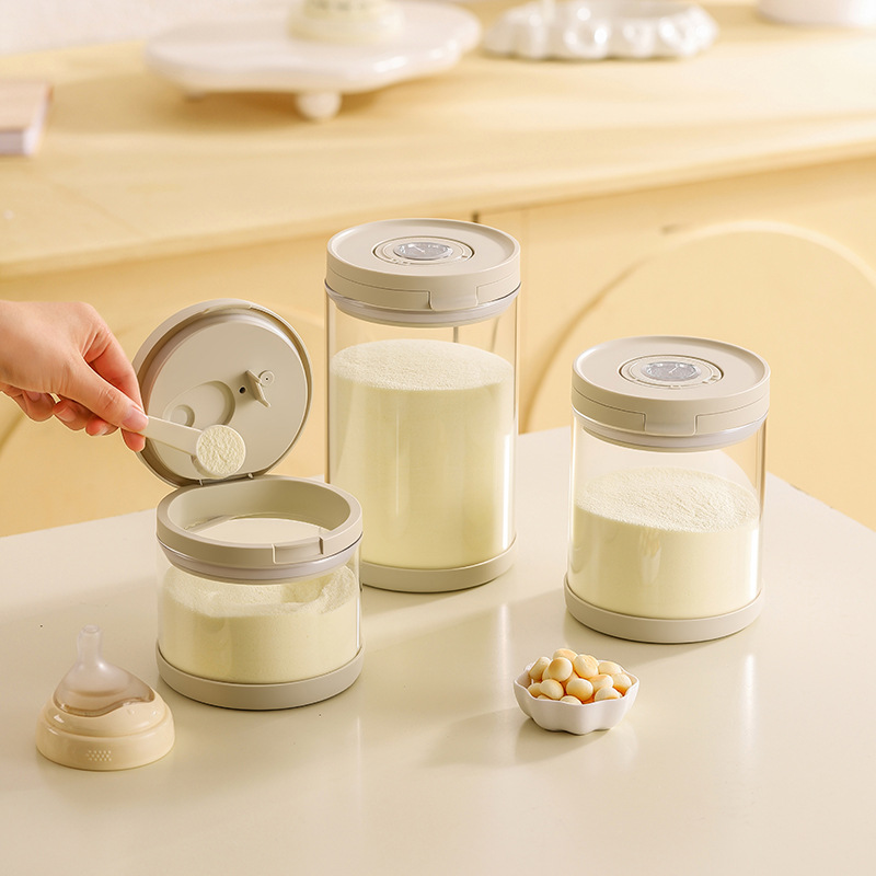 In-Stock Glass Milk Powder Cans, High-Temperature Resistant, Large-Caliber Milk Powder Dispensing Cans with Humidity Sensor, High Borosilicate Glass Milk Powder Cans