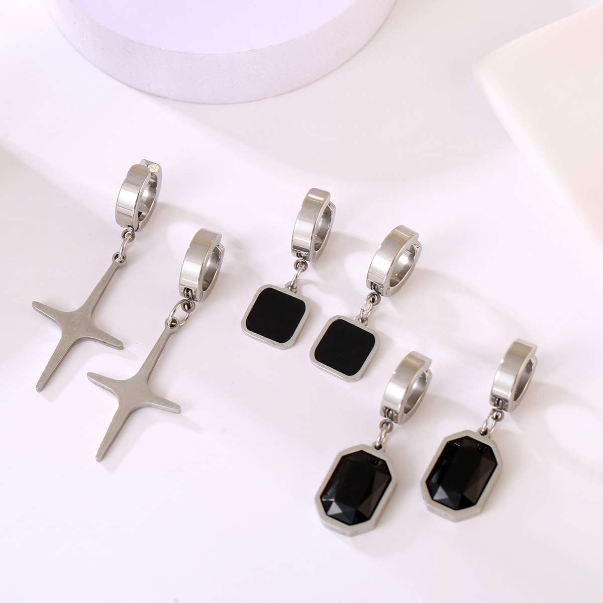 4g Weight 304 Stainless Steel Ear Needle Material Earrings Classification 1 Piece, 1 Pair Quantity Street Occasion 304 Stainless Steel Material Cross Pattern Unisex Gender Casual Style Handmade Craft Casual Cross Stainless Steel Plating Ear Clips 1 Piece 1 Pair 无