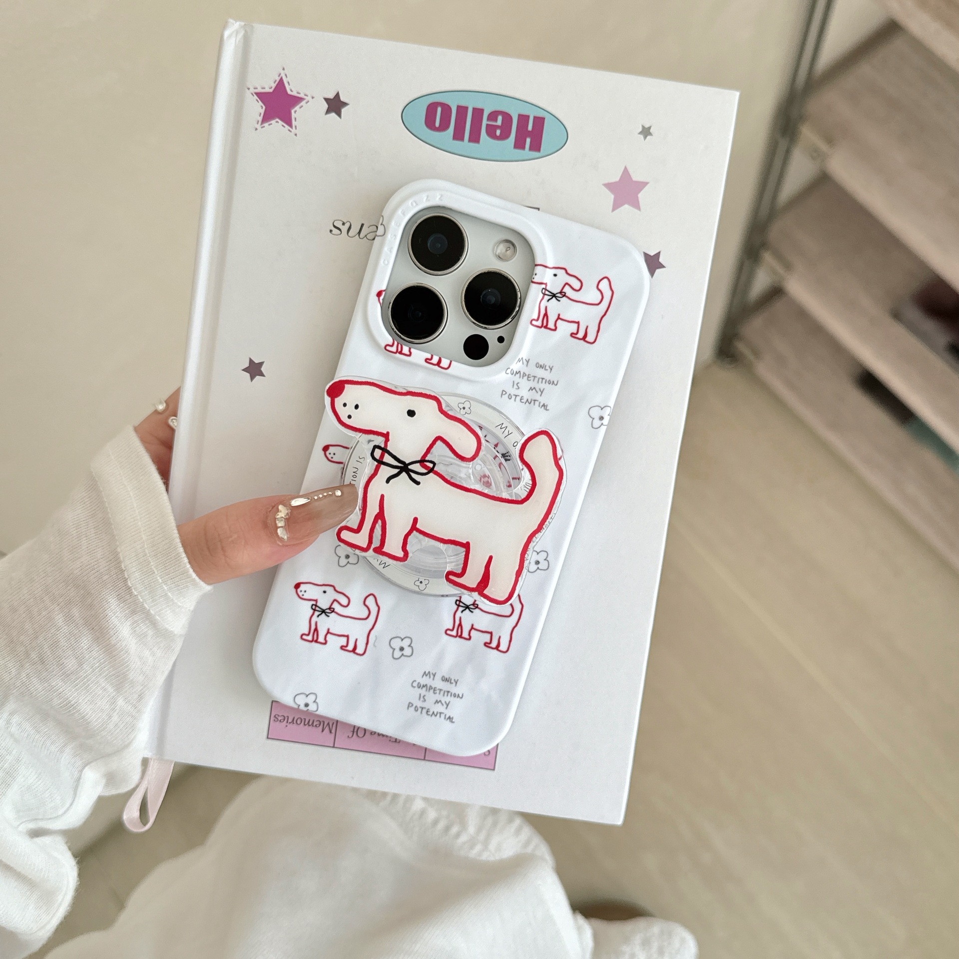 Dibujos animados línea inglesa salchicha perro apple 15ProMax funda para teléfono móvil 16Pro atracción magnética 14/13 flor 16