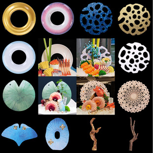 Sashimi Presentation, New Chinese-Style Decoration, Seafood Presentation, Cold Dishes, Three-Dimensional Background, Dry Ice Ornaments
