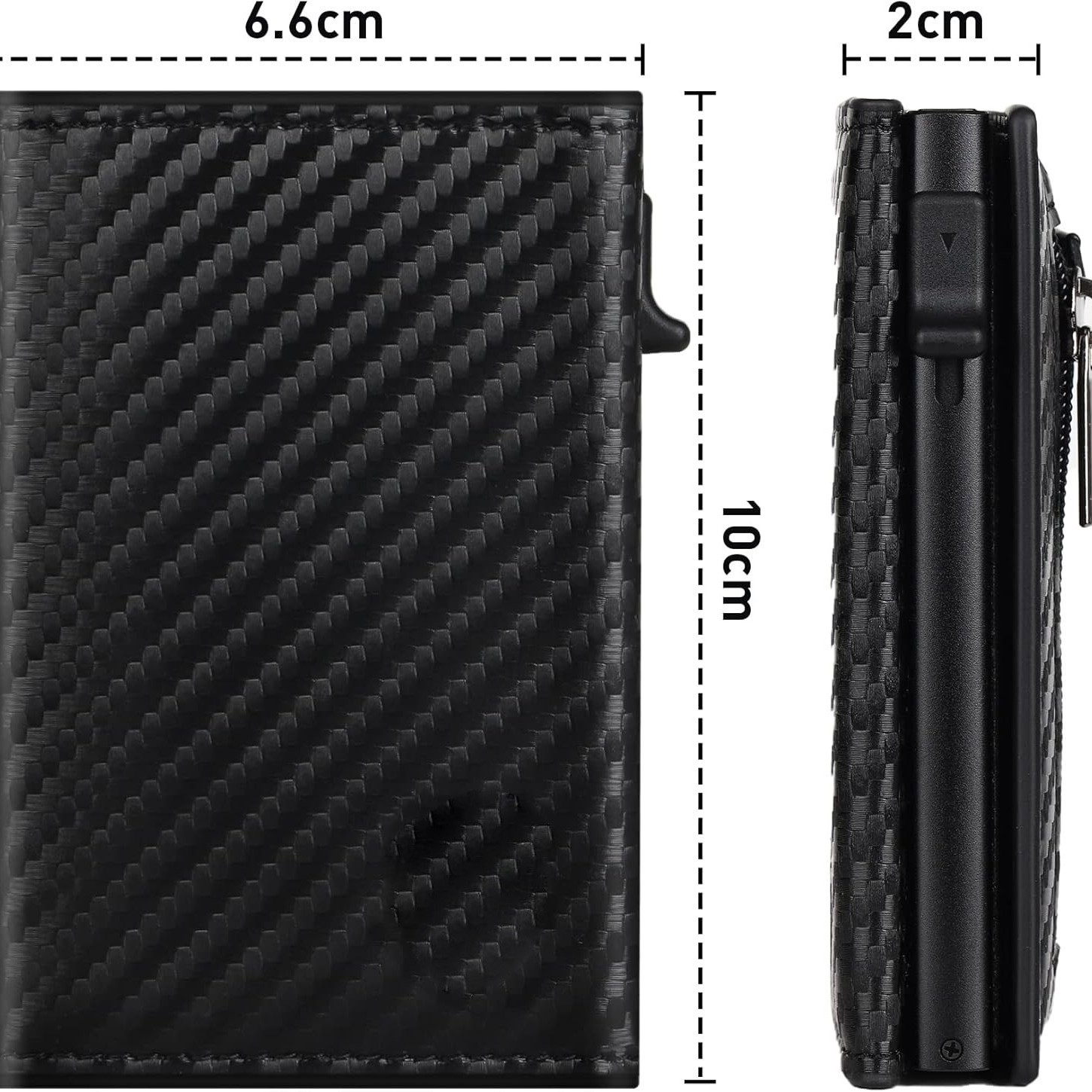 Personalizada RFID antirrobo caja de tarjetas metálicas multifuncional triple plegable con bolsa de tarjetas de cambio monedero de cuero de hombre ultra delgado