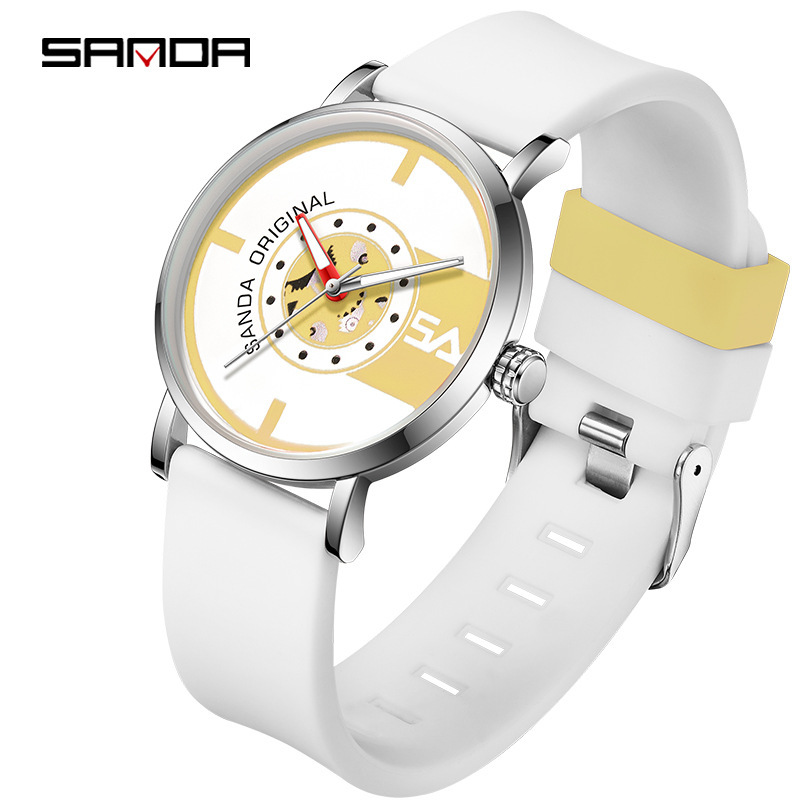Sanda nuevo reloj electrónico Escala de silicona Roja En Línea 3217 moda estilo simple impermeable hombres y mujeres reloj