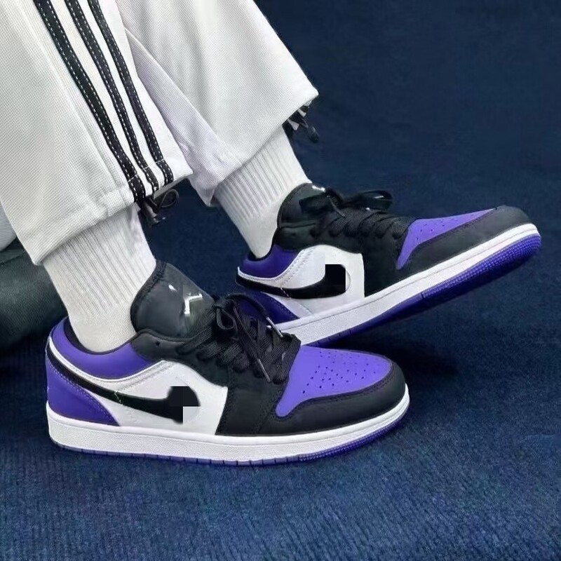 Putian Pure Original Qiao 1 Men's Basketball Shoes Aj1 Low-Top Women's Sneakers Sports Shoes Obsidian North Carolina Blue Blue and White Trendy