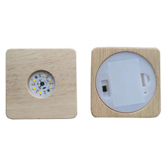 正方形電池盒款外貿跨境實木發光底座LED水晶燈座小夜燈7號電池款