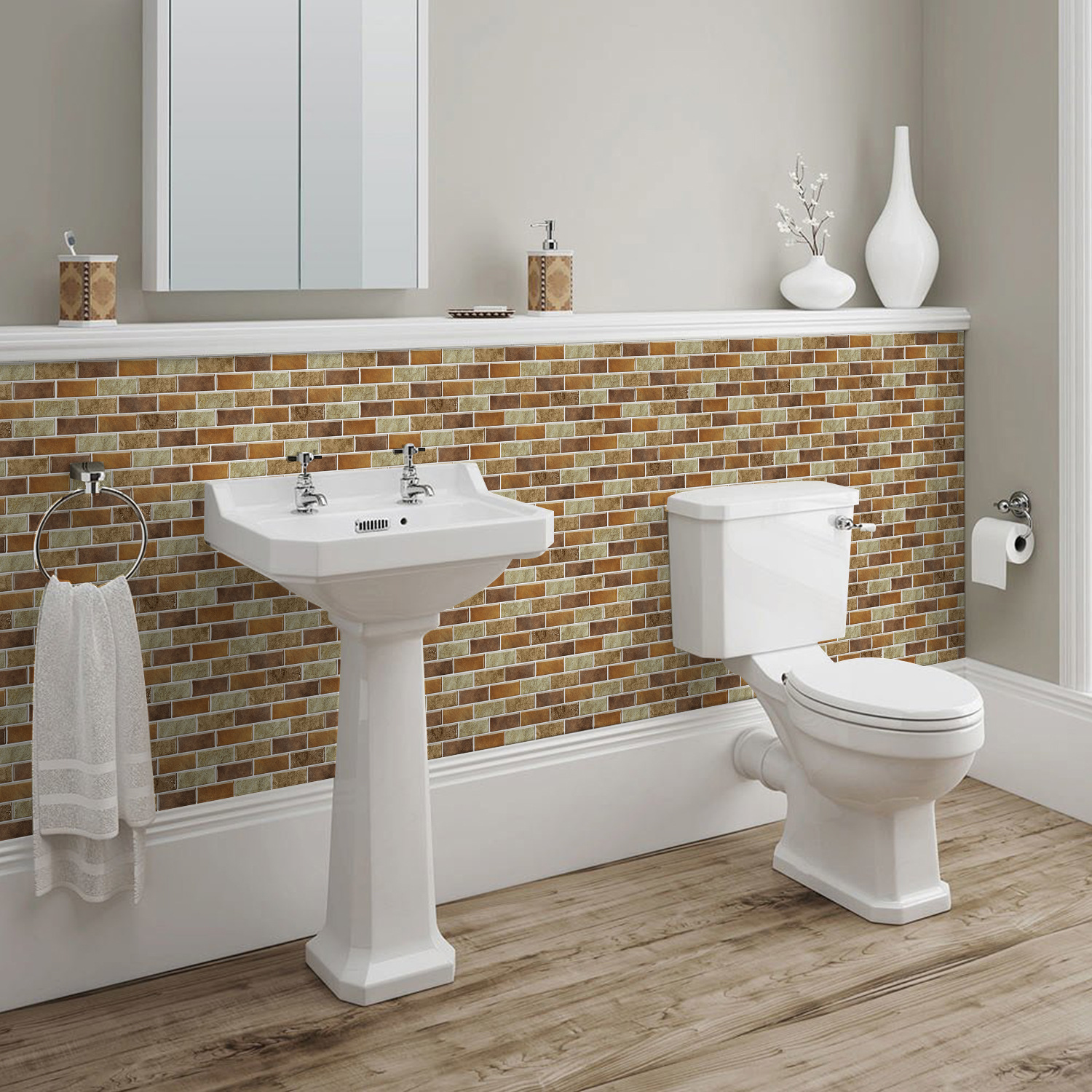 Pellicola autoadesiva in PVC per piastrelle, impermeabile, per cucina, bagno, soggiorno, carta da parati_voghion.com