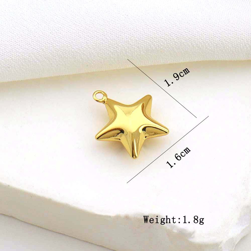 4g Weight Pendant Jewelry Making Type 16 * 19mm Jewelry Making Size DIY Jewelry Accessories Classification 1 Piece Quantity Copper Material Star, Heart Shape Pattern All Seasons Season Polished Finish Plating Design Cute, Simple Style Style 1 Piece 16 * 19mm Copper Star Heart Shape Polished Pendant 无