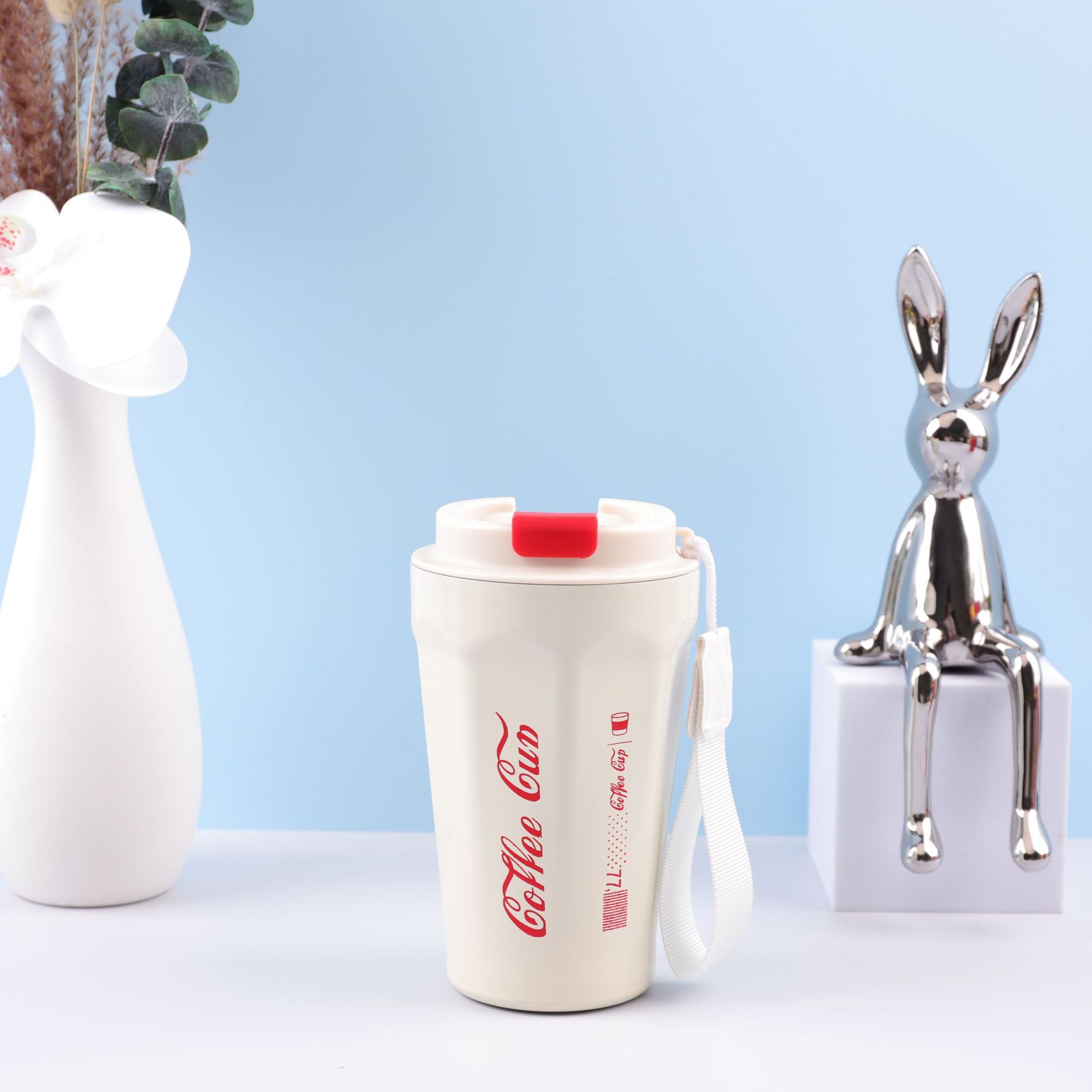 Hot sale nuevo 304 acero inoxidable octogonal diamante de cuerda taza de café taza de oficina caliente portátil doble taza de agua lotes