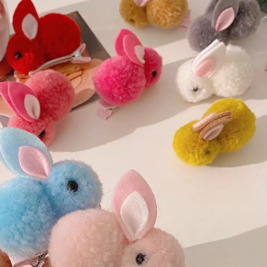 儿童可爱立体小兔子发夹地推活动小礼品毛绒兔网红创意小礼物头饰