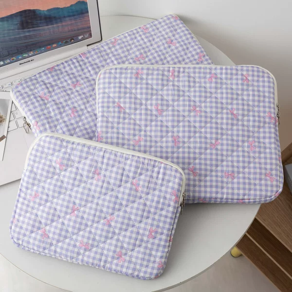 Korean Style Instagram Style New Plaid Floral Cute iPad Tablet Inner Bag Niche Design Protective Cover